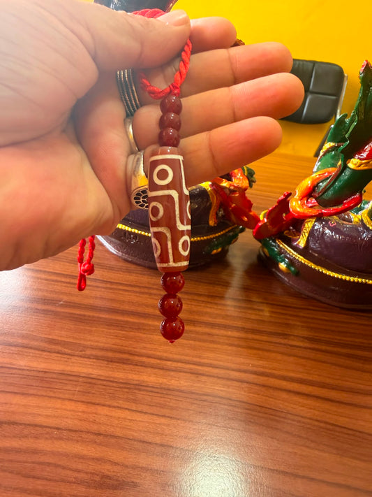 Dzi Bead Locket | Tibetan Protection & Prosperity Pendant