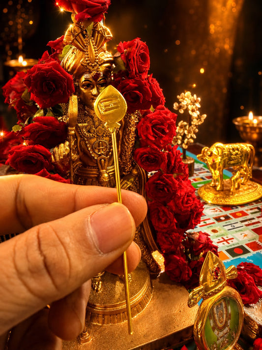 12-Inch Light Bronze Undiyal Parikara Vel with Vel Marala Book | Murugan Devotional Set